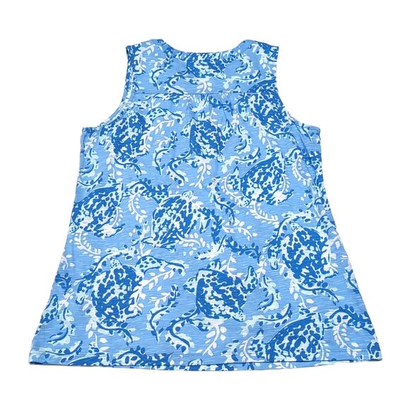 Lilly Pulitzer Dev Knit Top Size XS Blue Turtle Peri Turtley Awesome NEW NWT - Picture 4 of 14